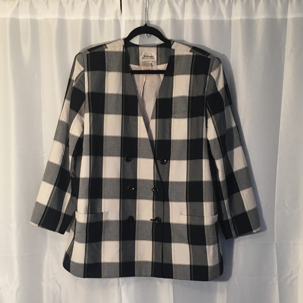 Navy Plaid Worthington Woman Blazer